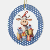 クリスマスの牛のパロディ セラミックオーナメント (左)