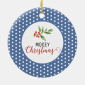 クリスマスの牛のパロディ セラミックオーナメント (裏面)