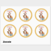 クリスマスの牛のパロディ ラウンドシール (シート)