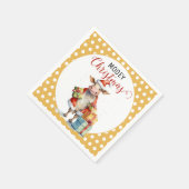 クリスマスの牛のパンパロディ スタンダードカクテルナプキン (角)