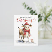 クリスマスの牛のパンパロディ ホリデーカード (スタンド正面)