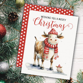 クリスマスの牛のパンパロディ ホリデーカード