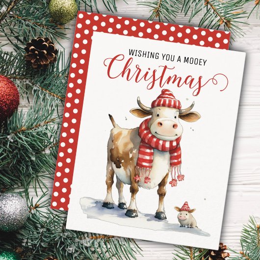 クリスマスの牛のパンパロディ ホリデーカード