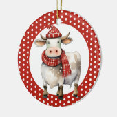 クリスマスの牛のパンパン セラミックオーナメント (左)