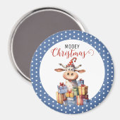 クリスマスの牛のパンパン マグネット (正面/裏面)