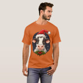クリスマスの牛の仲間たち Tシャツ (正面フル)