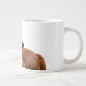 クリスマスの牛-サンタの帽子および(雄ジカの)枝角 ジャンボコーヒーマグカップ (右)