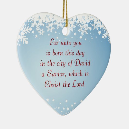 クリスマスの物語のルーク2のキリスト教のカスタマイズ可能 セラミックオーナメント (右)