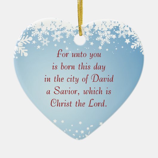 クリスマスの物語のルーク2のキリスト教のカスタマイズ可能 セラミックオーナメント (正面)
