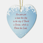 クリスマスの物語のルーク2のキリスト教のカスタマイズ可能 セラミックオーナメント (左)