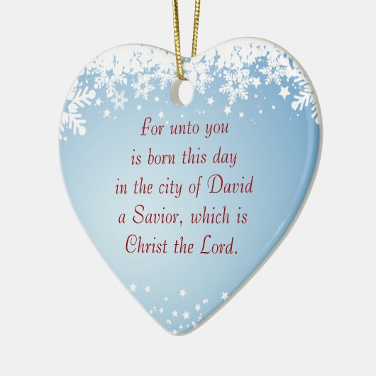 クリスマスの物語のルーク2のキリスト教のカスタマイズ可能 セラミックオーナメント (左)
