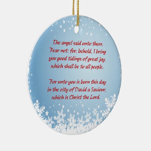 クリスマスの物語のルーク2のキリスト教のカスタマイズ可能 セラミックオーナメント (右)