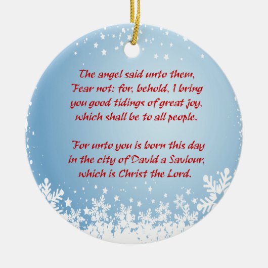 クリスマスの物語のルーク2のキリスト教のカスタマイズ可能 セラミックオーナメント (正面)