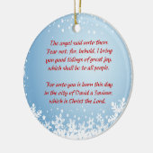 クリスマスの物語のルーク2のキリスト教のカスタマイズ可能 セラミックオーナメント (左)