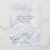 クリスマスの物語、白いライオンの父と息子の氷 –  箔シーズンカード (裏面)