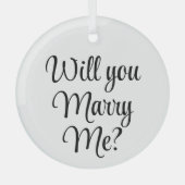 クリスマスの特別なプロポーズ　結婚してくれる？ ガラスオーナメント (正面)