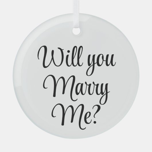 クリスマスの特別なプロポーズ　結婚してくれる？ ガラスオーナメント (正面)