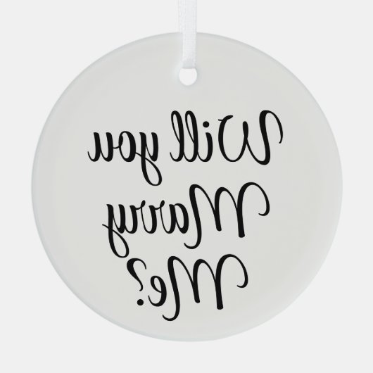 クリスマスの特別なプロポーズ　結婚してくれる？ ガラスオーナメント (裏面)