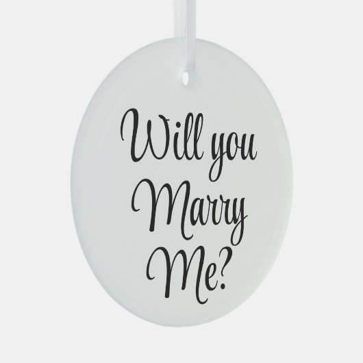 クリスマスの特別なプロポーズ　結婚してくれる？ ガラスオーナメント (正面右)