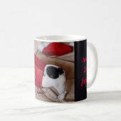 クリスマスの犬がモフモフ コーヒーマグカップ (正面右)