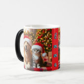 クリスマスの犬と猫のクリスマス モーフィングマグカップ (正面左)