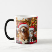 クリスマスの犬と猫のクリスマス モーフィングマグカップ (左)