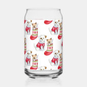 クリスマスの犬と猫 ガラス缶 (右)