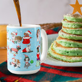 クリスマスの犬のお祝い コーヒーマグカップ