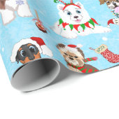 クリスマスの犬のお祝い ラッピングペーパー (ロールコーナー)