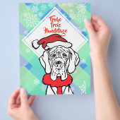 クリスマスの犬のさまよいフライヤー チラシ (手)