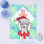 クリスマスの犬のさまよいフライヤー チラシ (シングル)