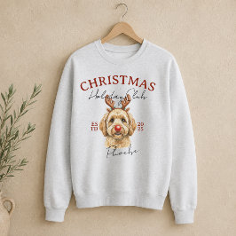 クリスマスの犬のイラスト ホリデークラブ スウェットシャツ