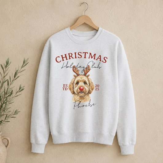 クリスマスの犬のイラスト ホリデークラブ スウェットシャツ