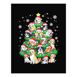 クリスマスの犬のツリー - かわいいメリークリスマスの子犬たち フォトプリント