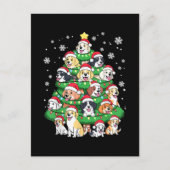 クリスマスの犬のツリー - かわいいメリークリスマスの子犬たち ポストカード (正面)