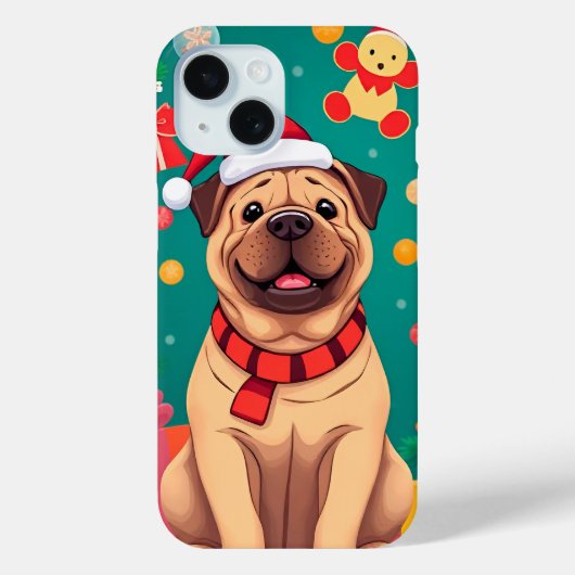 クリスマスの犬の休日 毎日使用 保護 Case-Mate iPhoneケース (裏面)