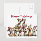 クリスマスの犬の合唱団 ポストカード (正面/裏面)