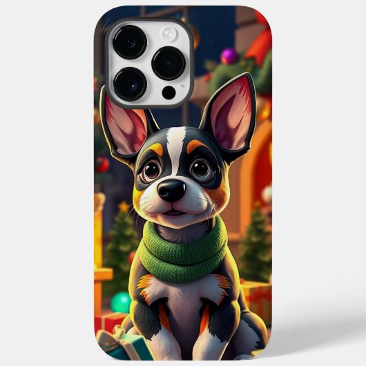 クリスマスの犬の居心地の良い部屋の休日の毎日使用 Case-Mate iPhoneケース (裏面)