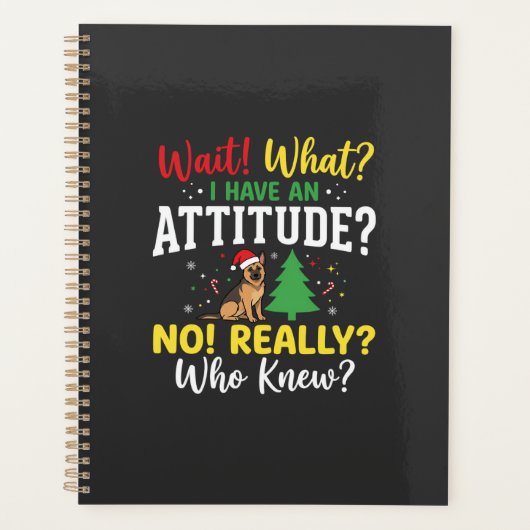クリスマスの犬の態度 ユーモア プランナー手帳 (正面)