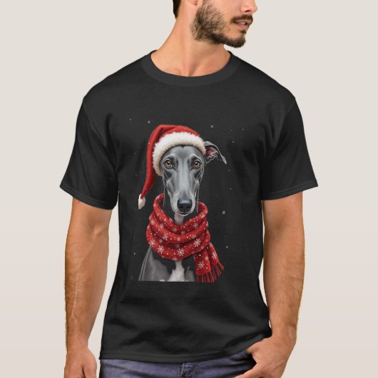 クリスマスの犬の表情 Tシャツ (正面)