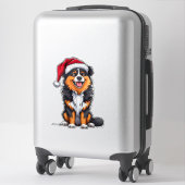 クリスマスの犬サンタ帽子ホリデー かわいいペット愛好家 シール (スーツケース)