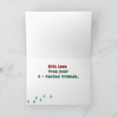 クリスマスの犬及び猫から、おもしろいなリース シーズンカード (内部)