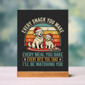 クリスマスの犬好きのスナック鑑賞 アクリルサイン (ニュートラル)