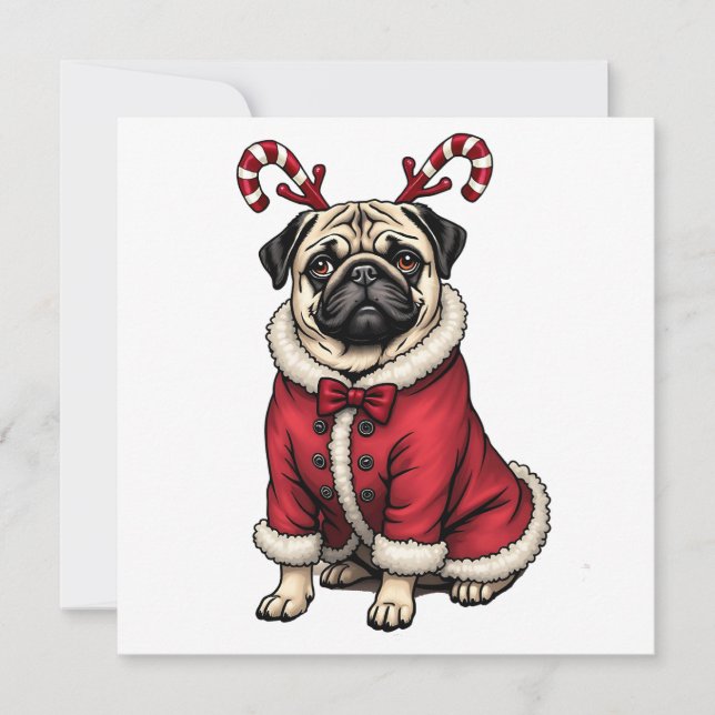 クリスマスの犬愛好家のためのサンタ服を着たパブドッグ (正面)
