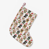 クリスマスの犬 スモールクリスマスストッキング (正面 (吊り時))