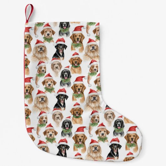 クリスマスの犬 スモールクリスマスストッキング (正面)