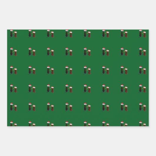 クリスマスの犬 ラッピングペーパーシート (正面3)