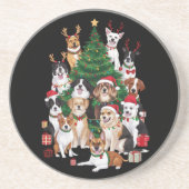 クリスマスの犬 犬好き ホリデー ドッグママ コースター (正面)