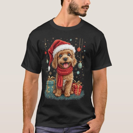 クリスマスの犬 Tシャツ (正面)