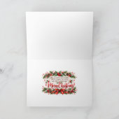 クリスマスの狐の家族 - 水彩画の森 カード (内部)